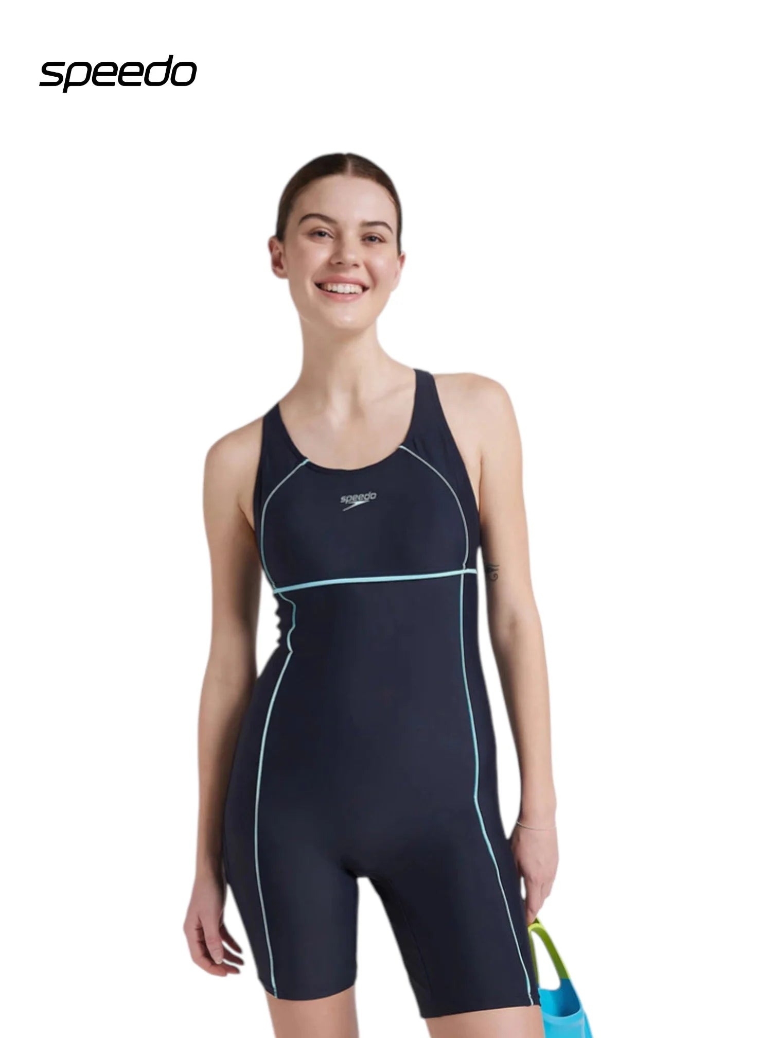 SPEEDO Women's Endurance 10 Classic Legsuit Swimwear - True Navy/Marine Blue