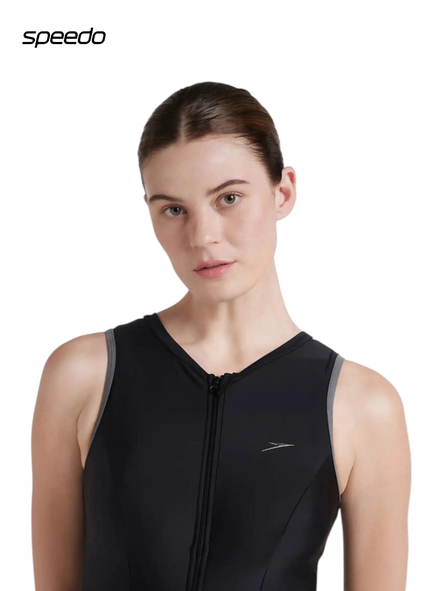 SPEEDO Women's Endurance 10 Closedback Swimdress With Boyleg - Black/Dapple Grey