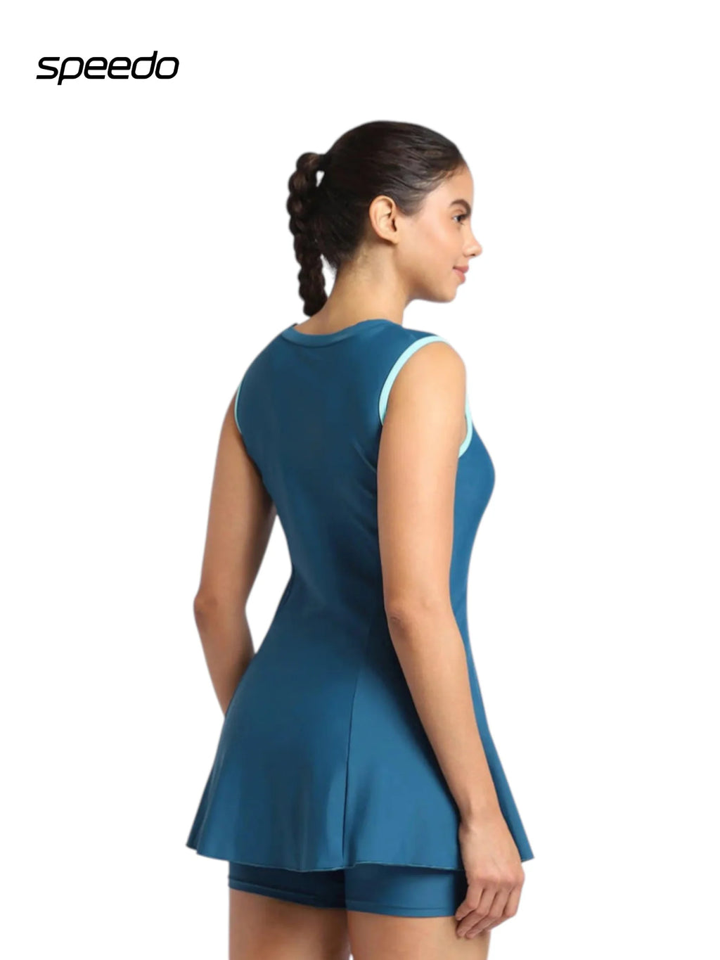 SPEEDO Women's Endurance 10 Closedback Swimdress With Boyleg - Dark teal & Marine Blue