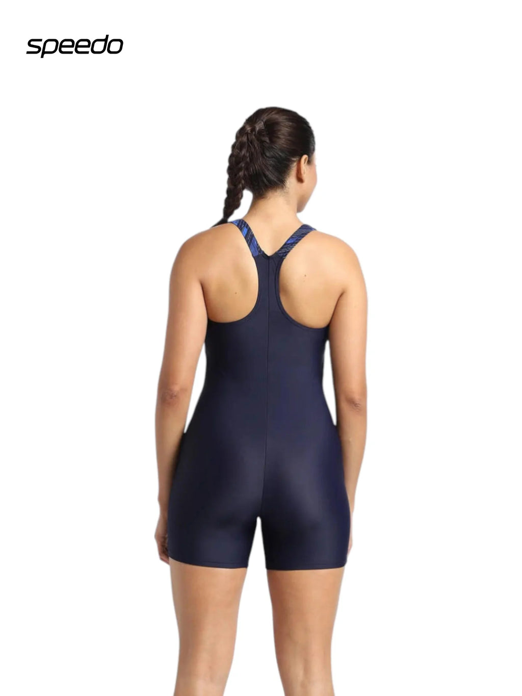 SPEEDO Women's Endurance 10 Hyperboom Legsuit Swimwear - True Navy/True Cobalt/Curious Blue