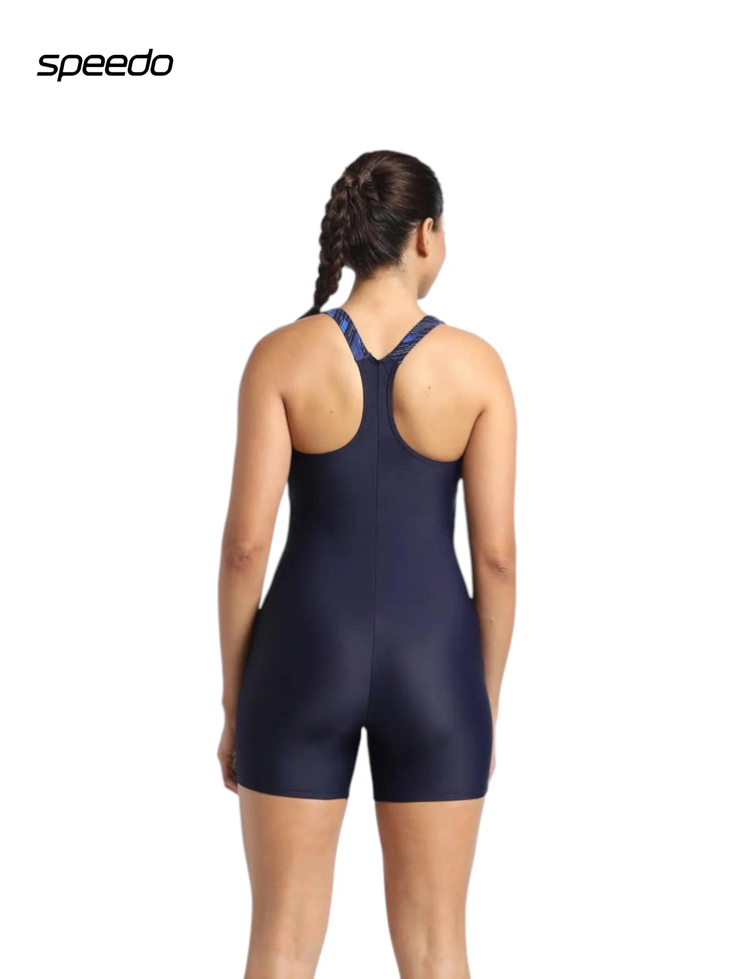 SPEEDO Women's Endurance 10 Hyperboom Legsuit Swimwear - True Navy/True Cobalt/Curious Blue