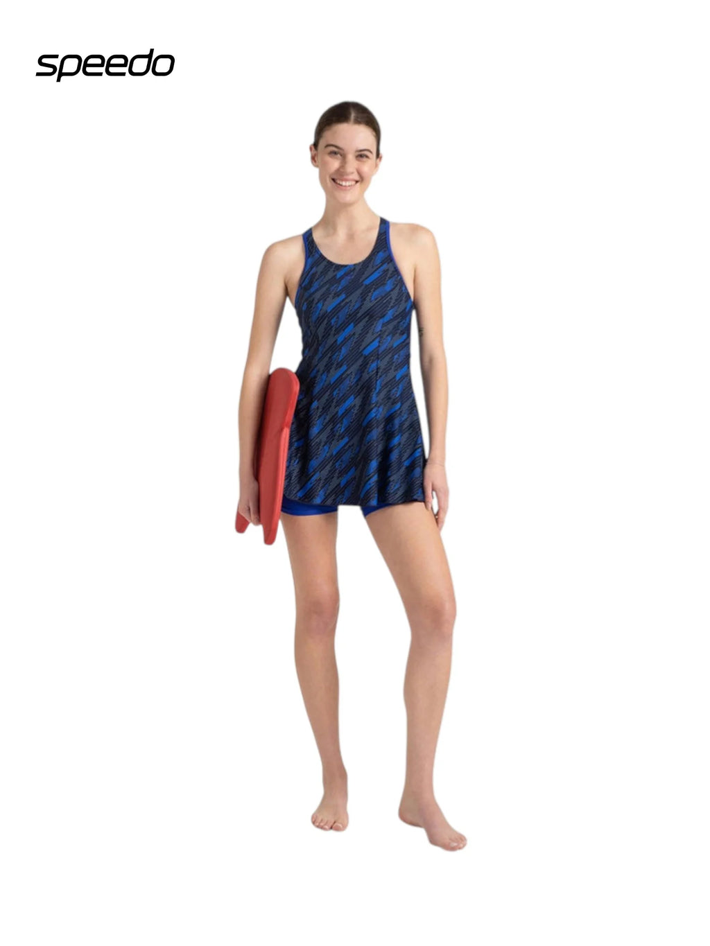 SPEEDO Women's Endurance 10 Hyperboom Racerback Swimdress With Boyleg - True Navy & True Cobalt