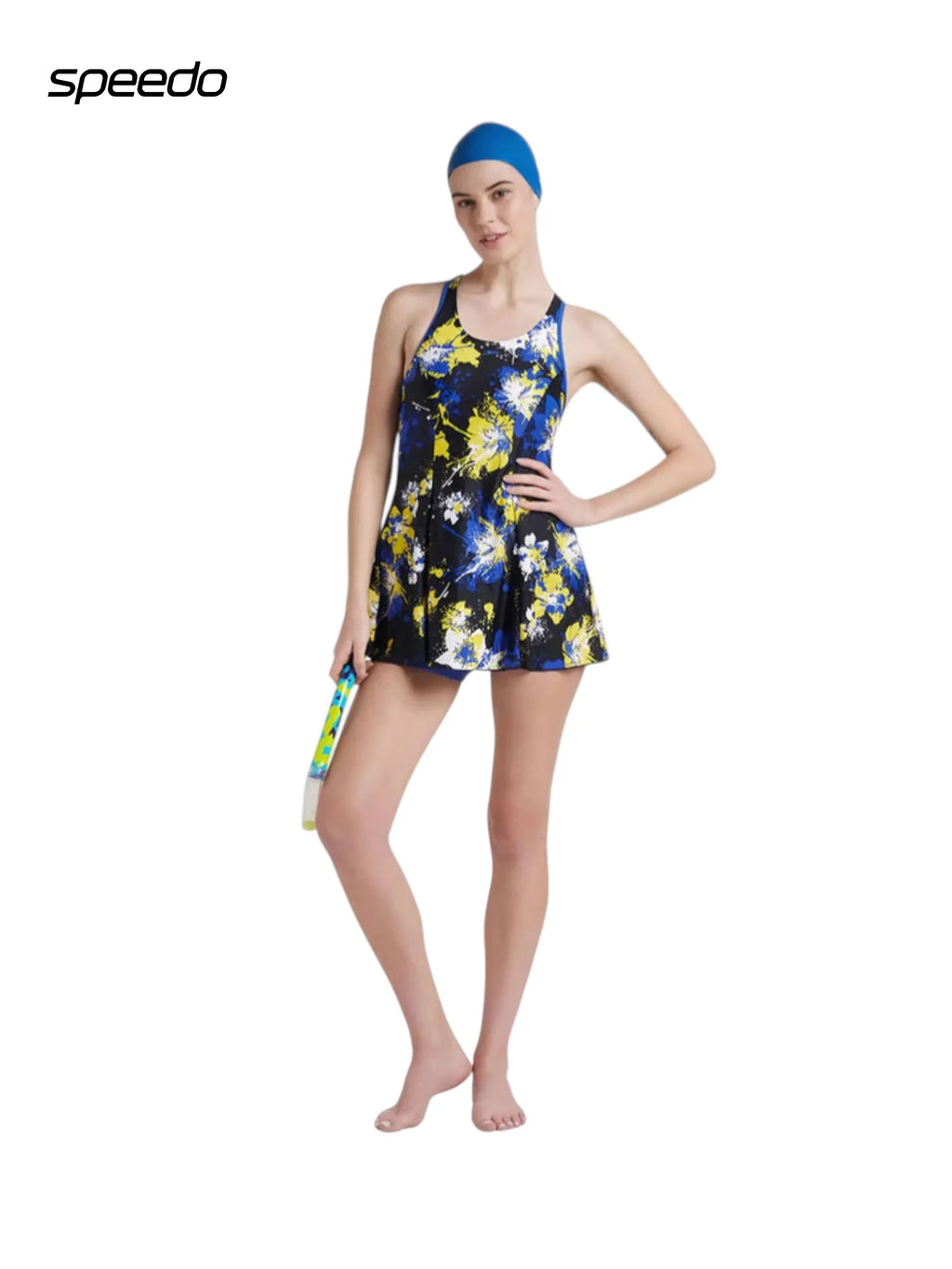 SPEEDO Women's Endurance 10 Racerback Swimdress With Boyleg - Navy & Deep Peri