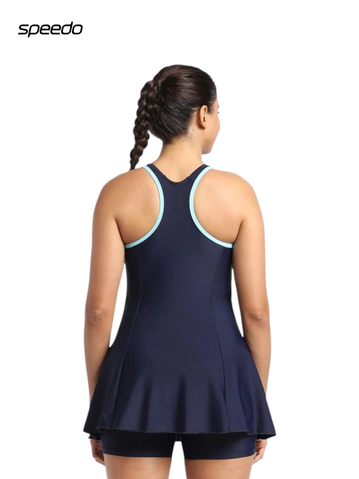 SPEEDO Women's Endurance 10 Racerback Swimdress With Boyleg - True Navy/Marine Blue
