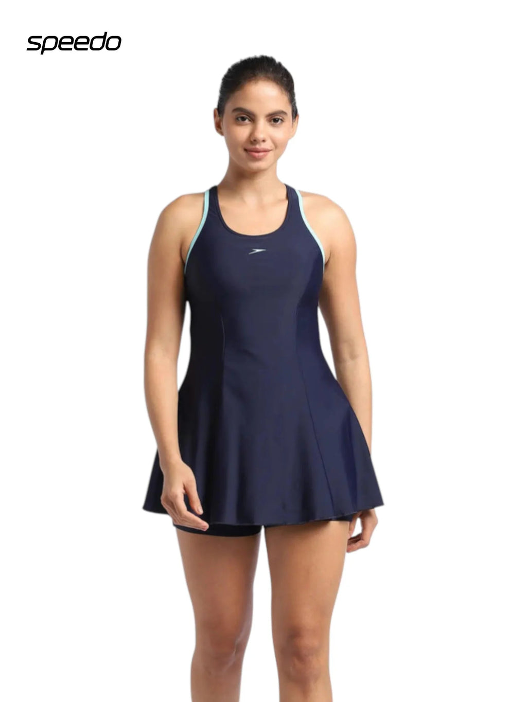 SPEEDO Women's Endurance 10 Racerback Swimdress With Boyleg - True Navy/Marine Blue