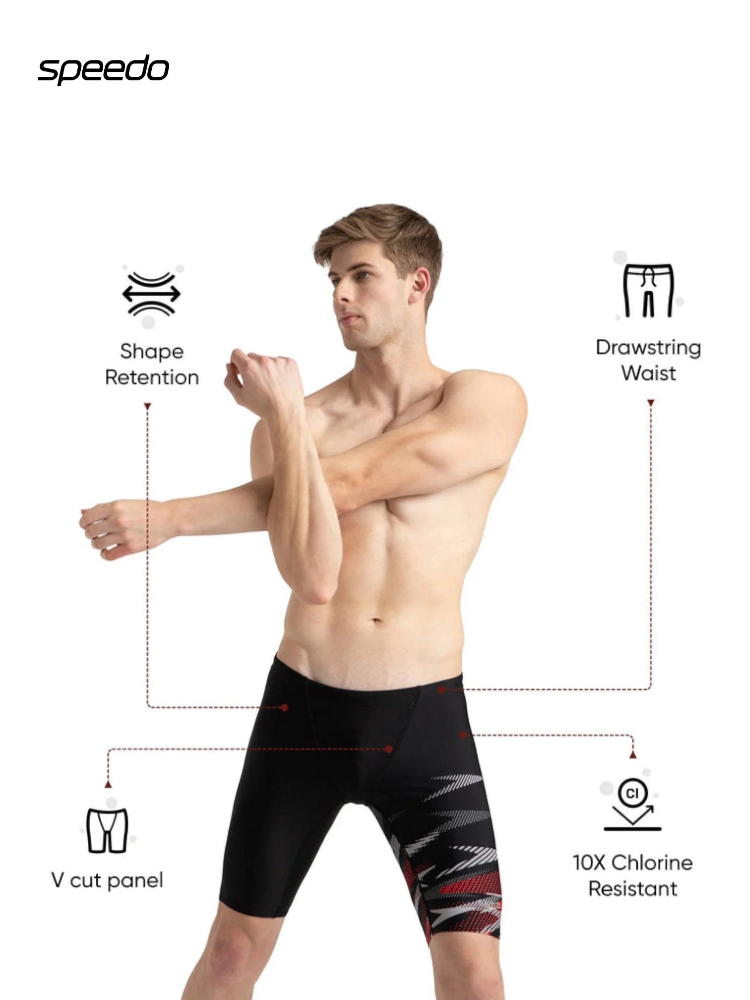 SPEEDO Men's Endurance10 Hyperboom Print V-Cut Jammer Swimwear
