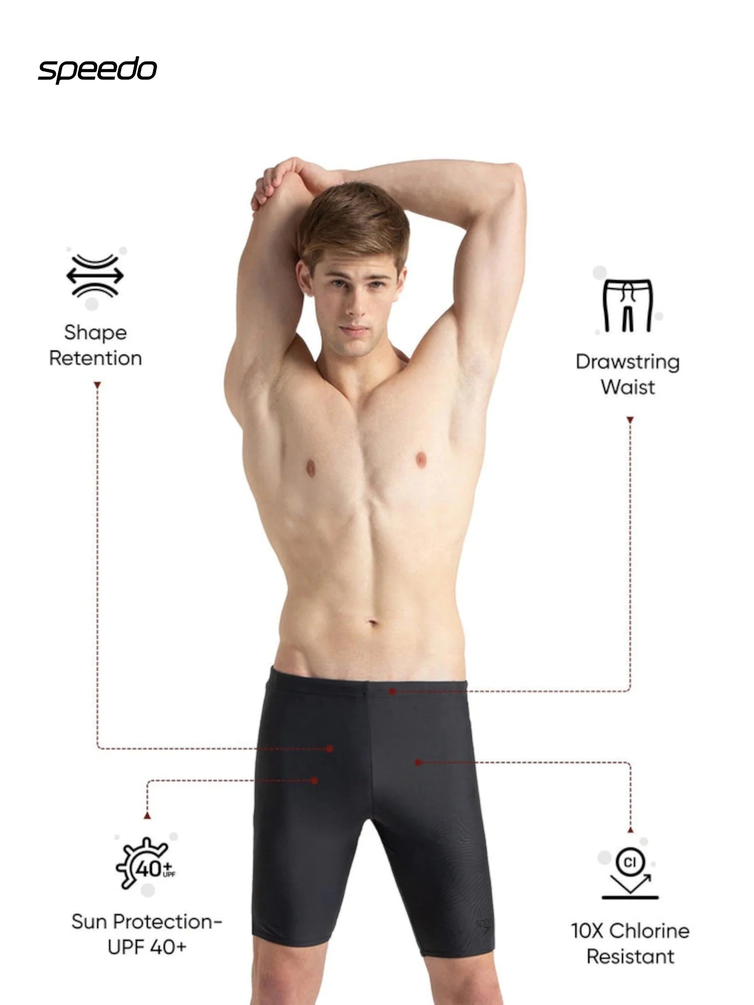 SPEEDO Men's Endurance10 Tide Print Sports Gala Logo Jammer Swimwear