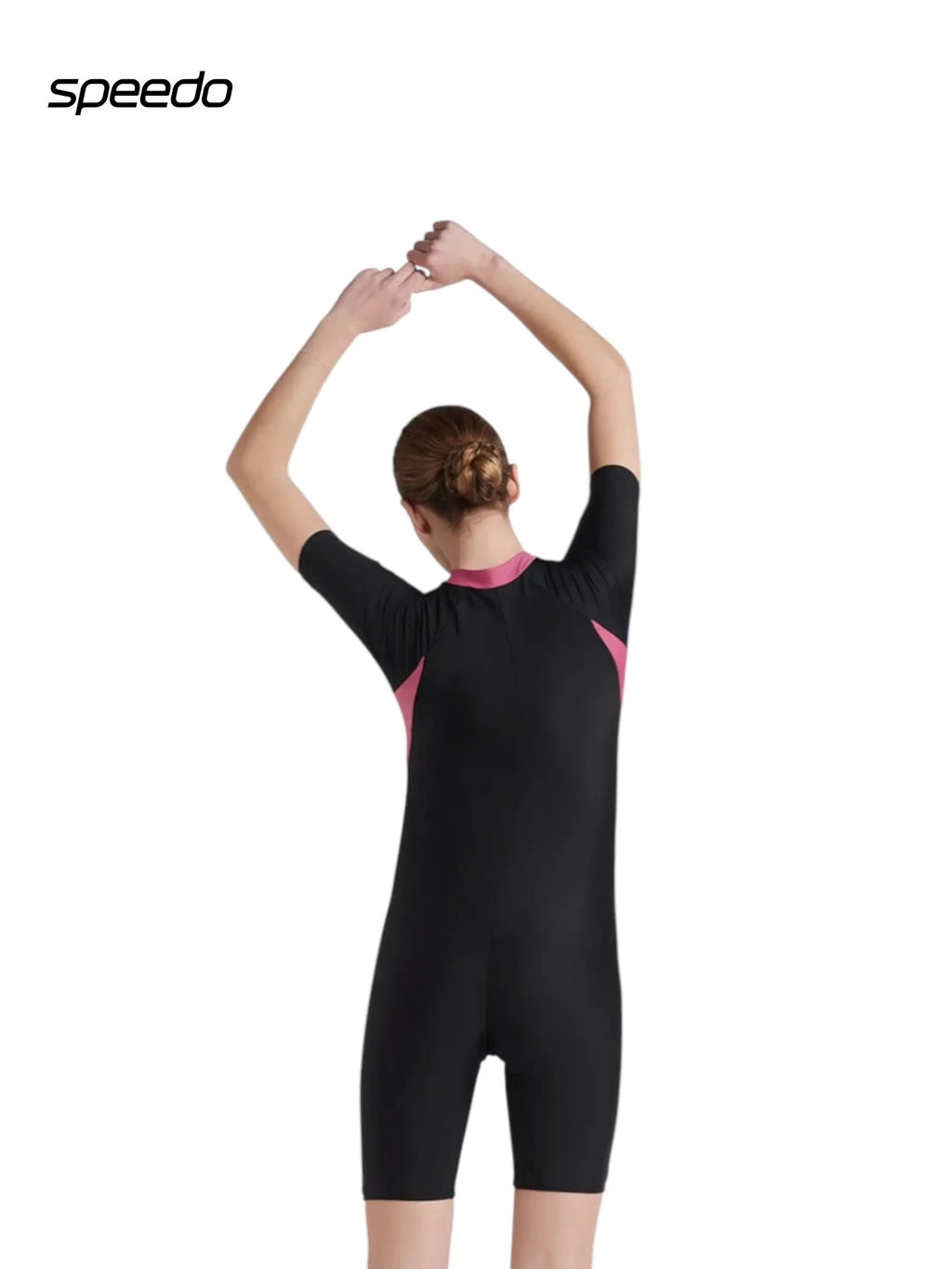 SPEEDO Women’s Endurance 10 Essential Panel Kneesuit Swimwear - Black/Hot Mauve