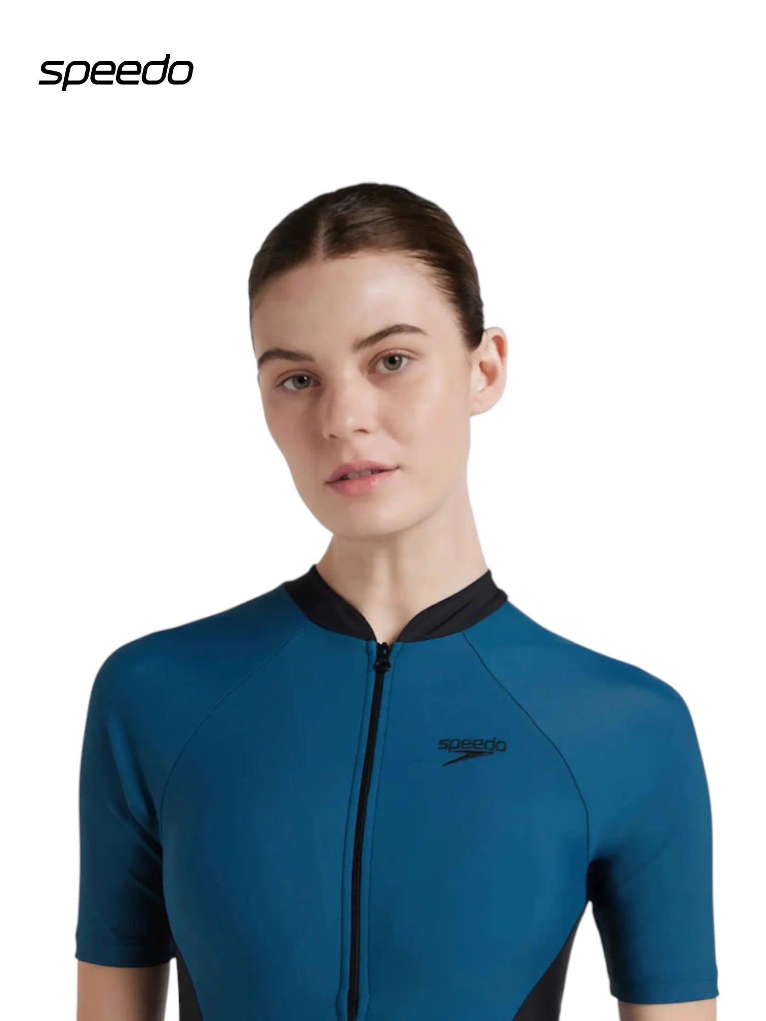 SPEEDO Women’s Endurance 10 Essential Panel Kneesuit Swimwear - Dark Teal/Black