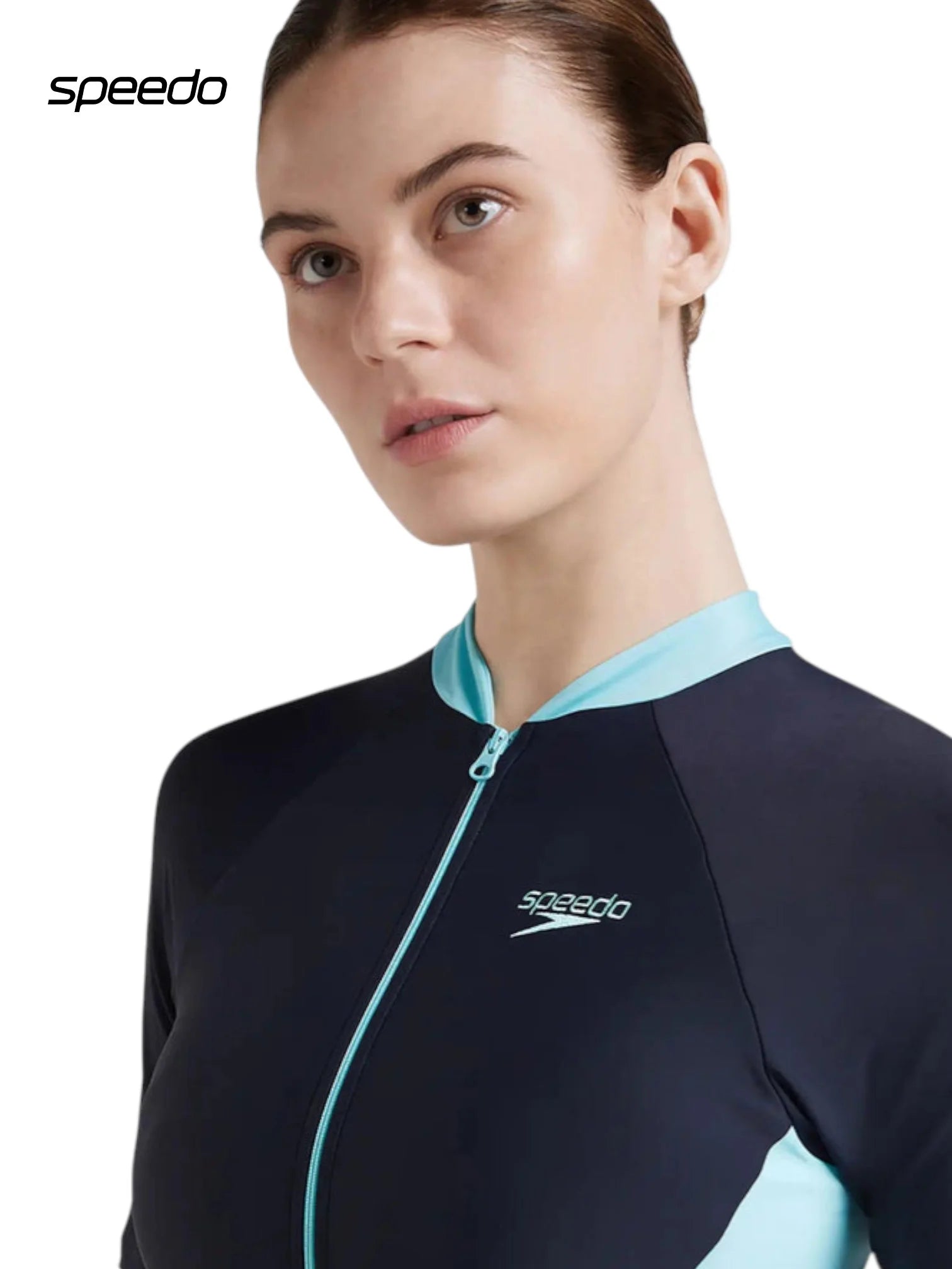 SPEEDO Women’s Endurance 10 Essential Panel Kneesuit Swimwear - True Navy & Marine Blue