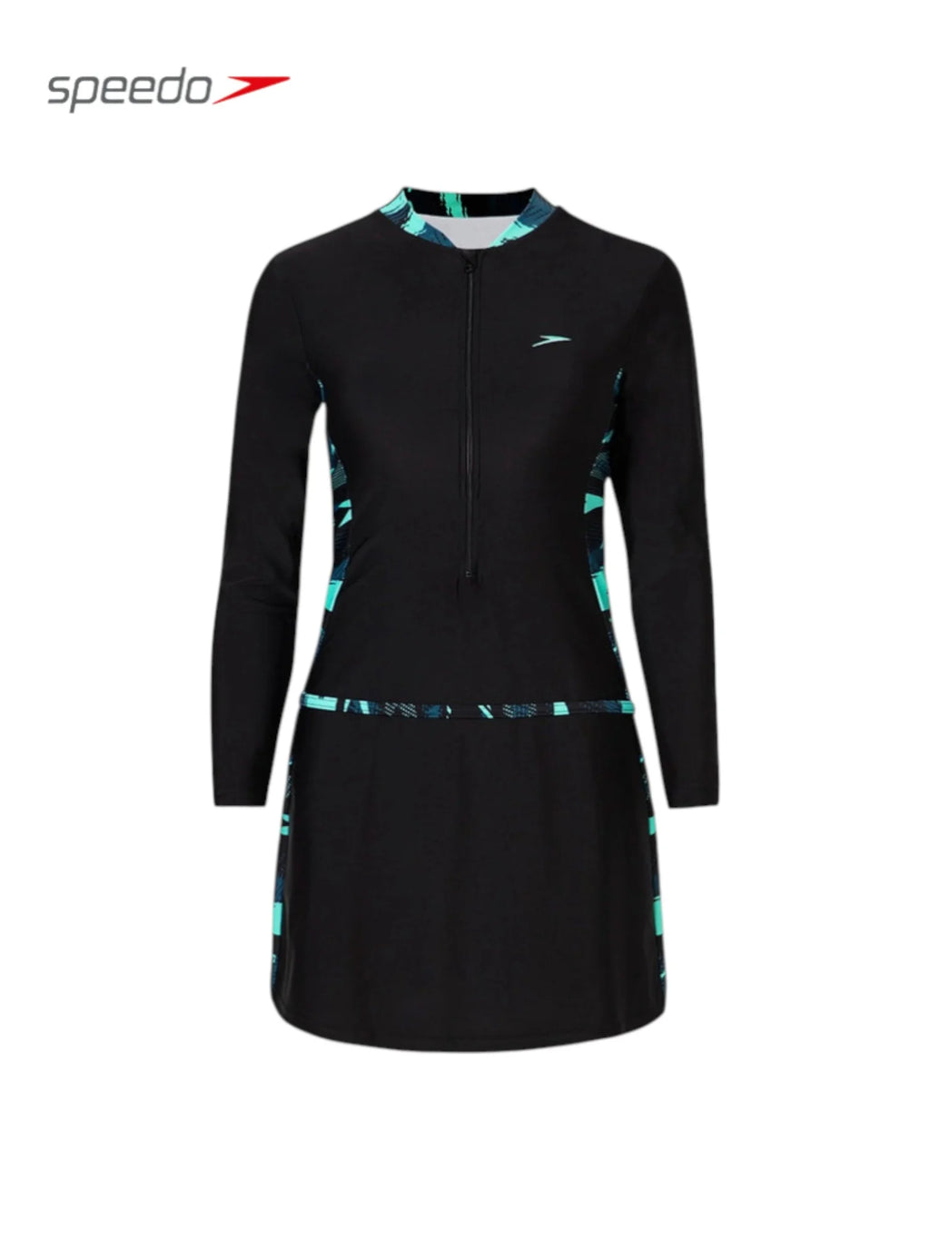 SPEEDO Endurance 10 Two Piece Closedback Full Body Suit Swimwear For Women - Black/Dark Teal