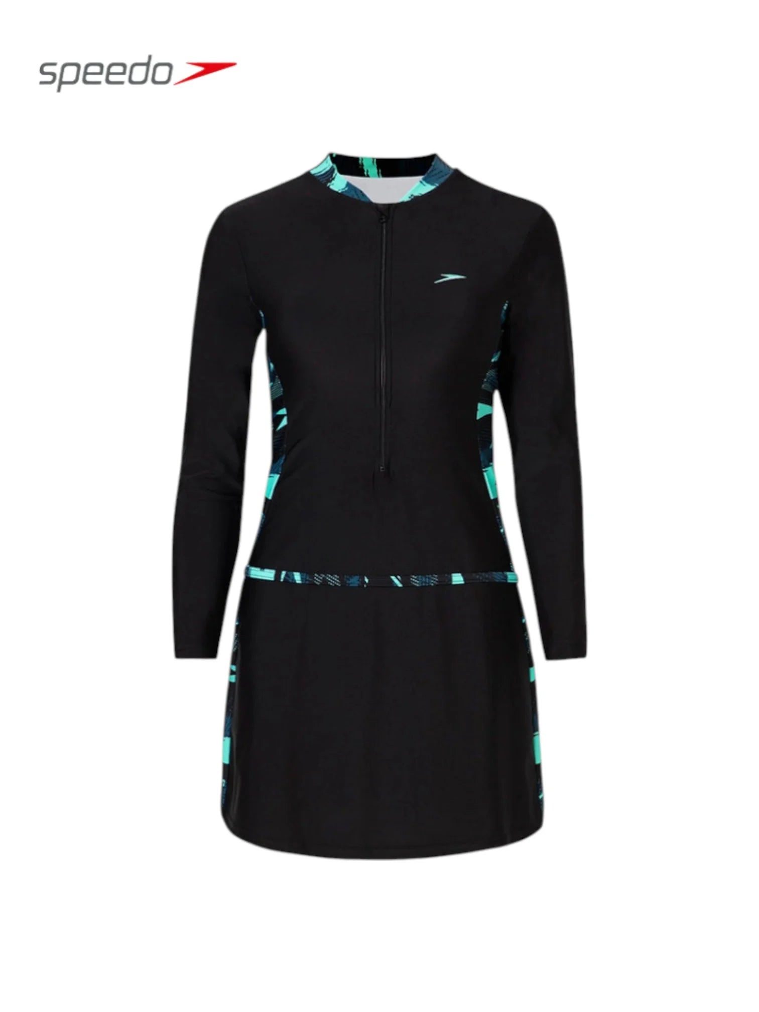 SPEEDO Endurance 10 Two Piece Closedback Full Body Suit Swimwear For Women - Black/Dark Teal