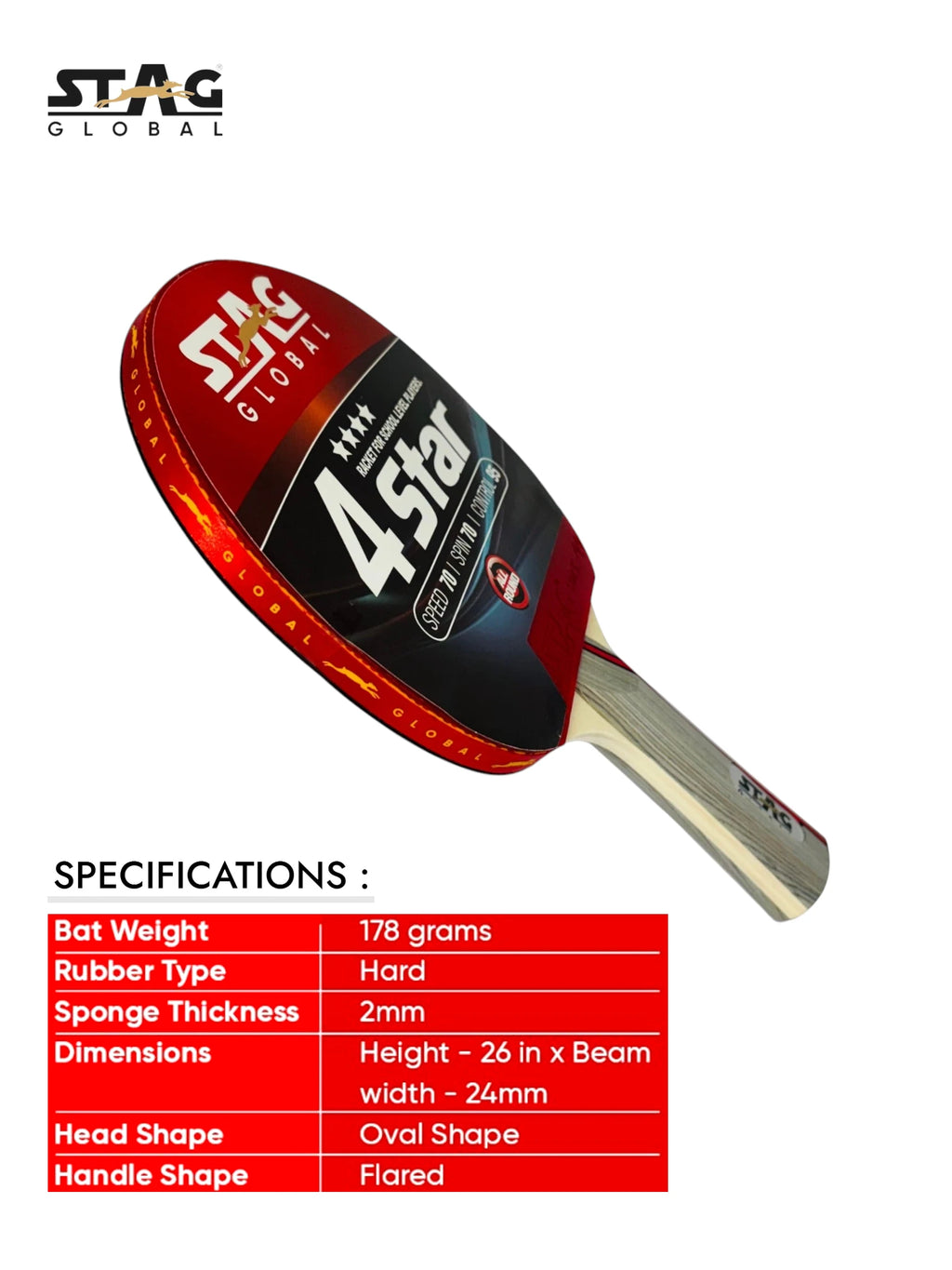 STAG 4 Star Table Tennis Racquet