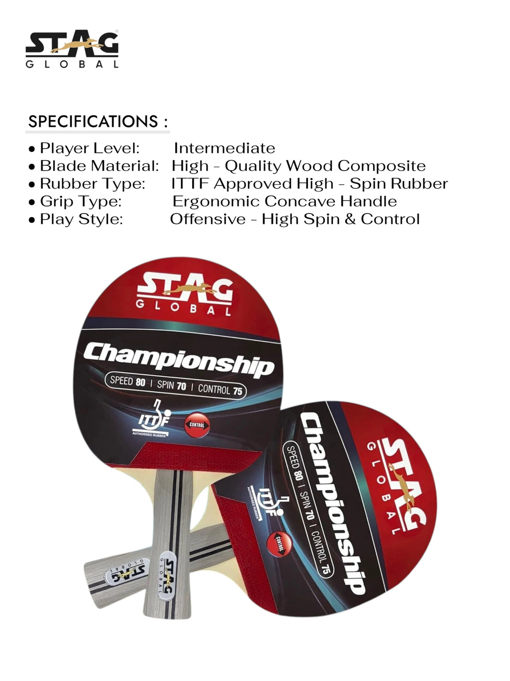 STAG Championship Table Tennis Racquet