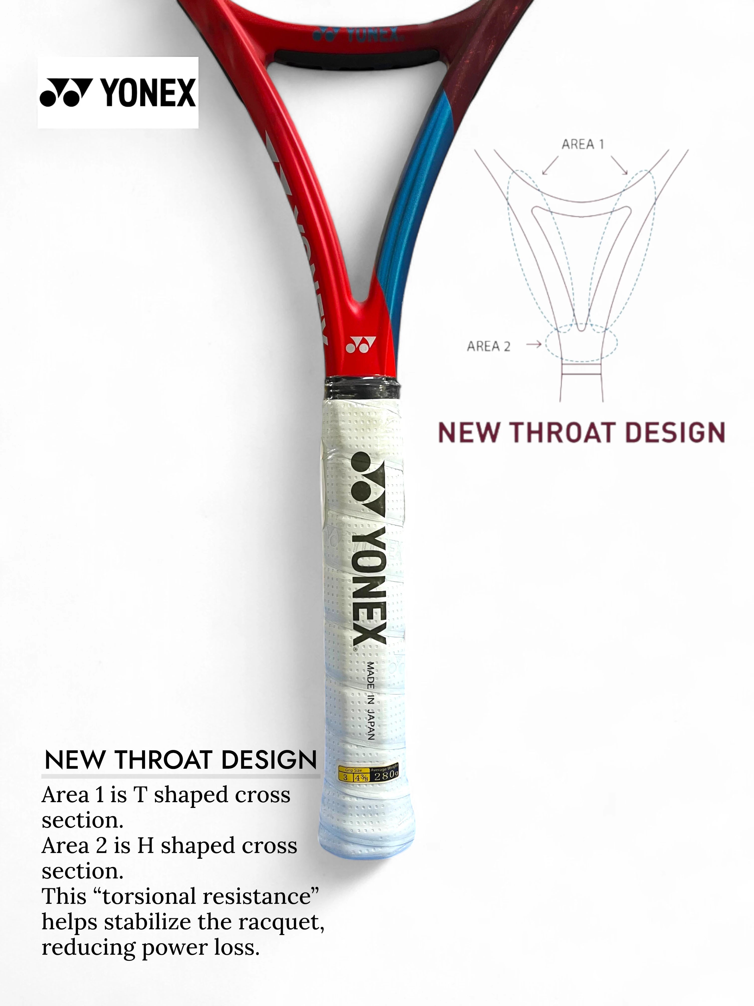 YONEX Vcore 100L Tennis Racquet (Unstrung, 280g)