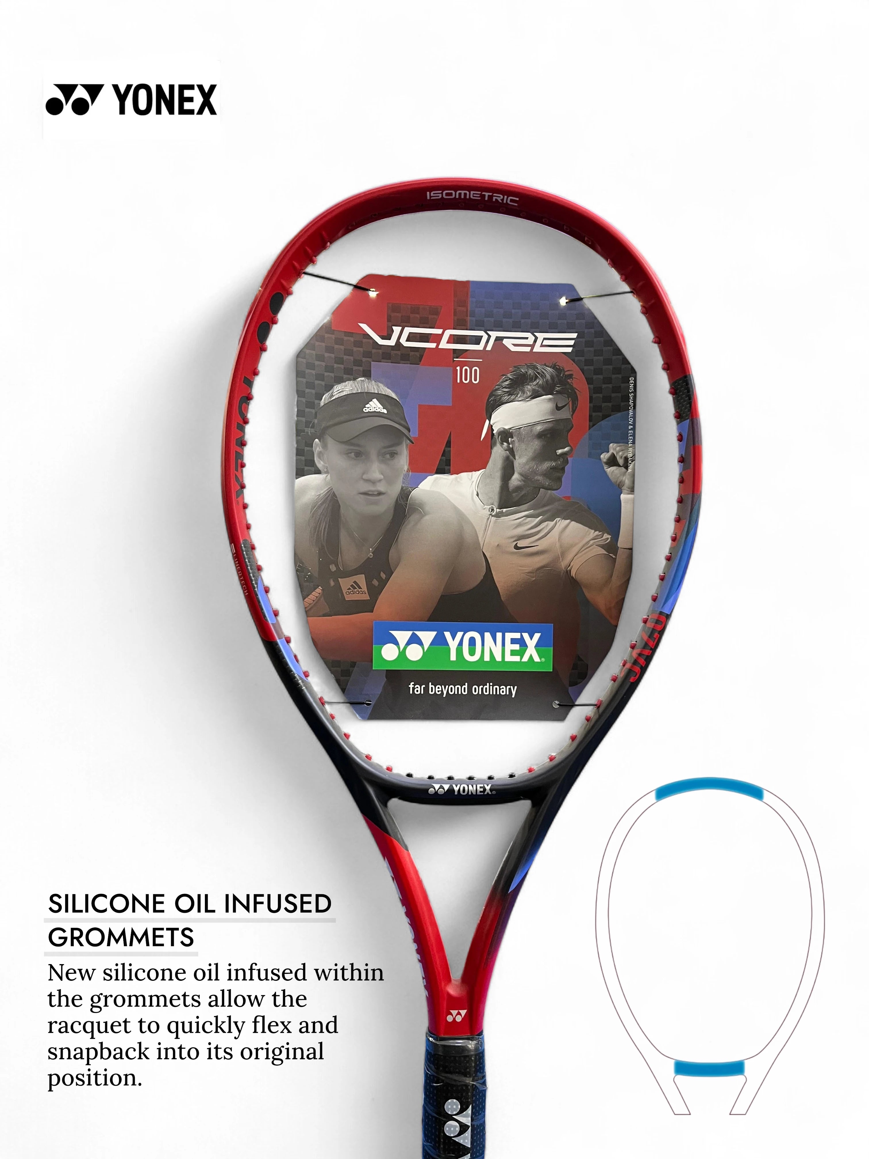 YONEX Vcore 100 Tennis Racquet (Unstrung, 300g)