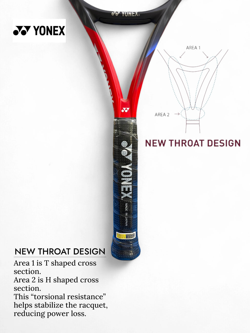 YONEX Vcore 100 Tennis Racquet (Unstrung, 300g)