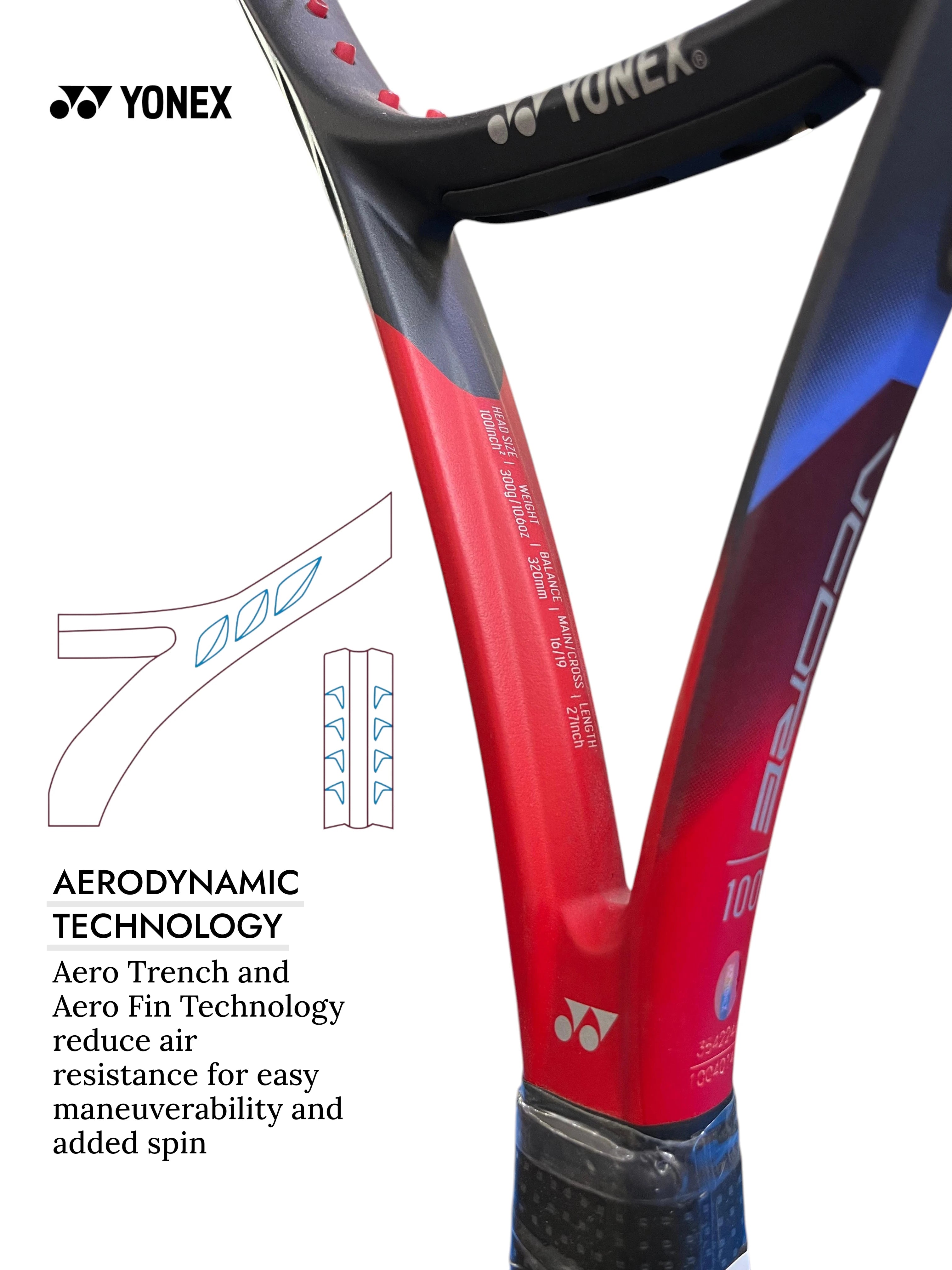 YONEX Vcore 100 Tennis Racquet (Unstrung, 300g)