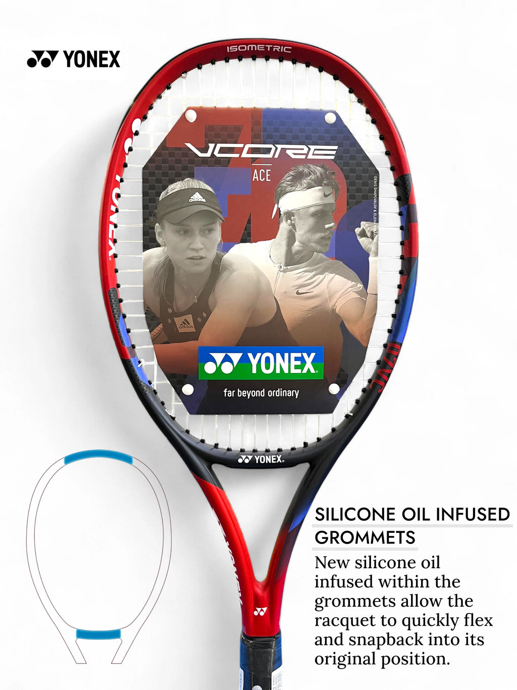 YONEX Vcore Ace Tennis Racquet (Strung, 260g)