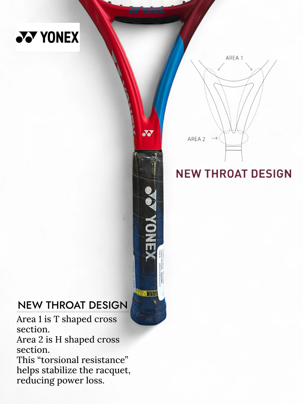 YONEX Vcore Feel Tennis Racquet (Strung, 250g)
