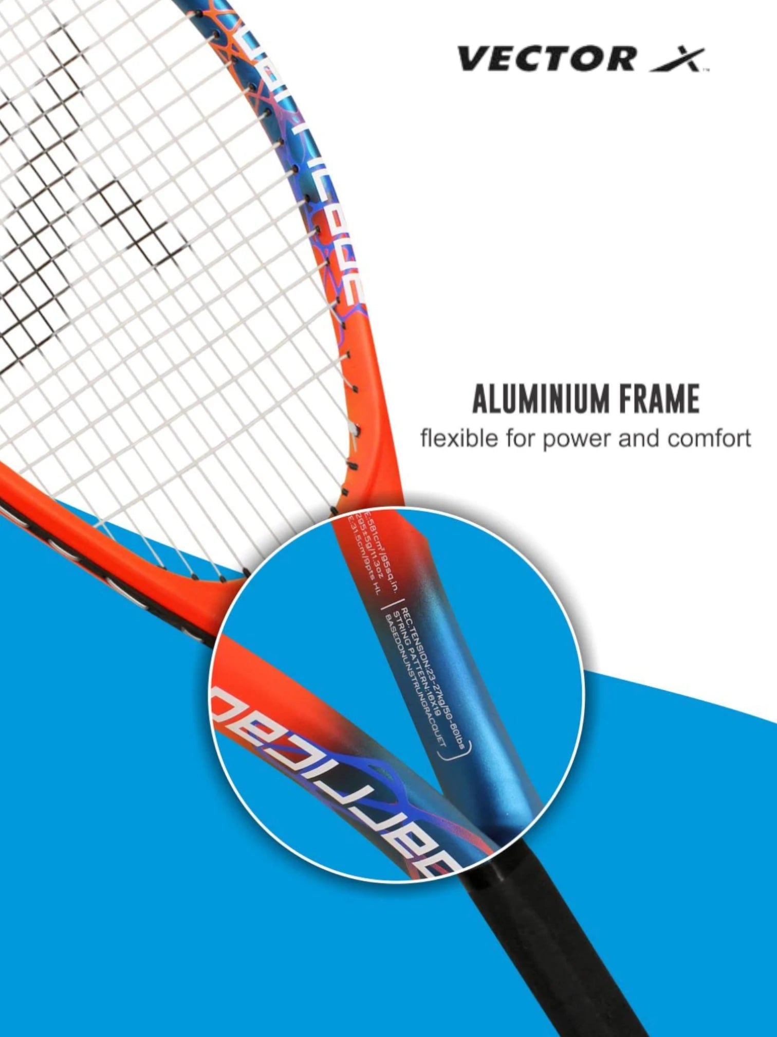 Vector X Barricade One Piece Composite Full Cover Tennis Racquet