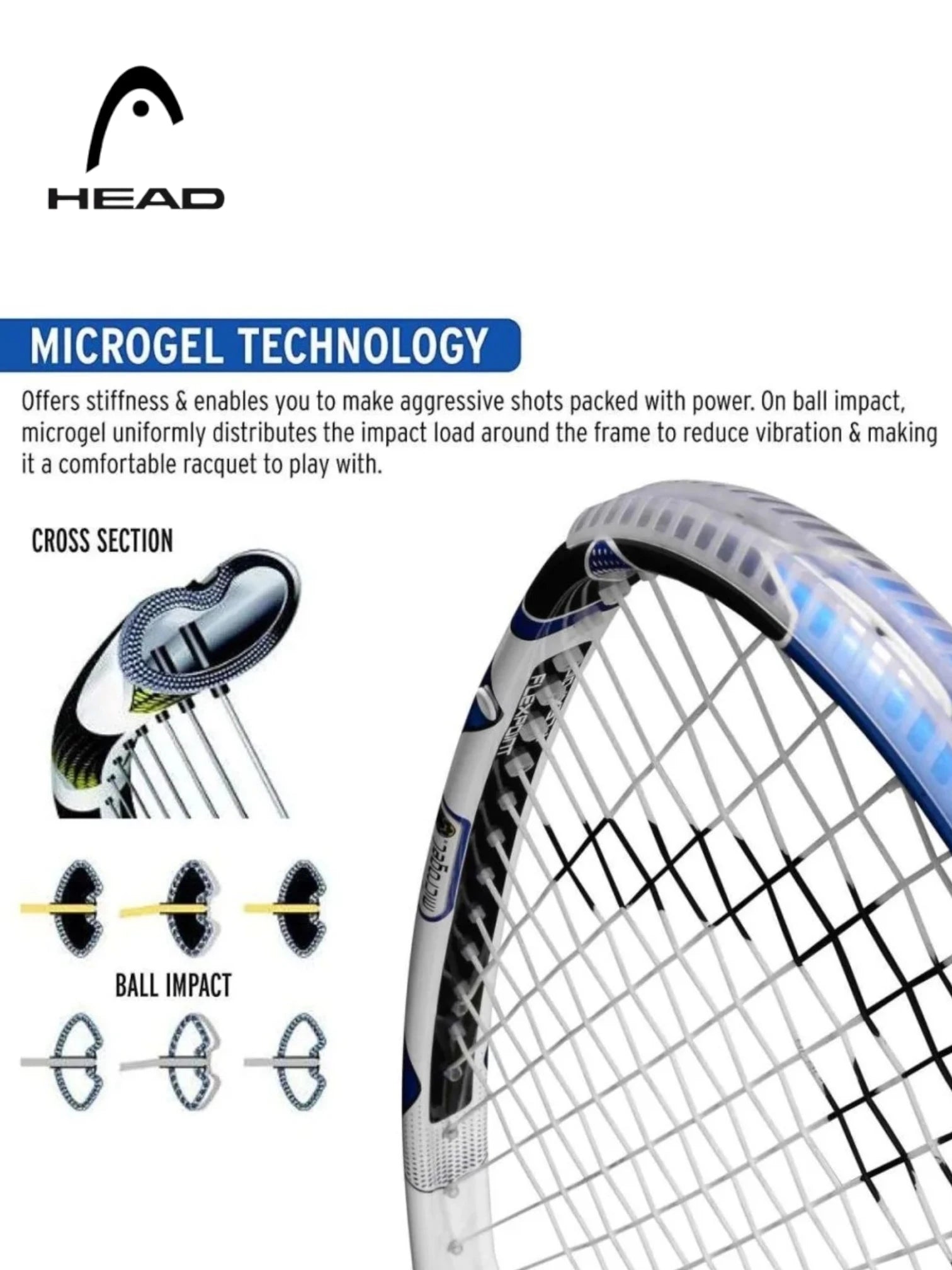 Head Microgel 125 Squash Racket