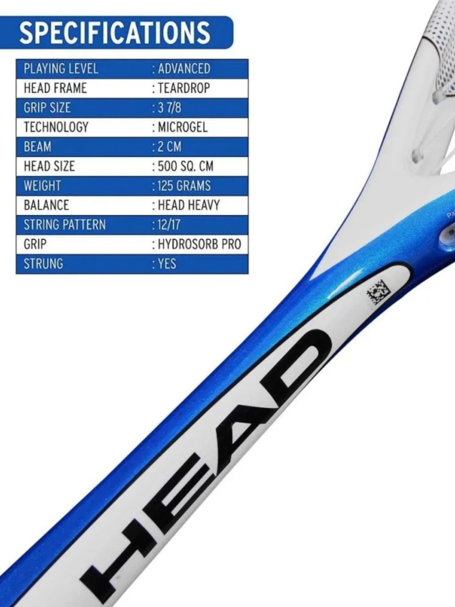 Head Microgel 125 Squash Racket