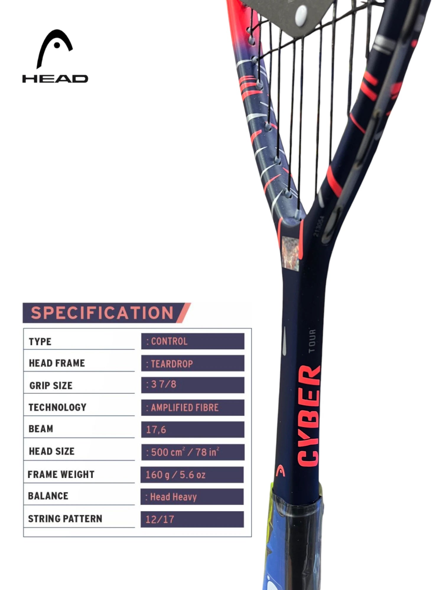 Head Cyber Tour Squash Racket