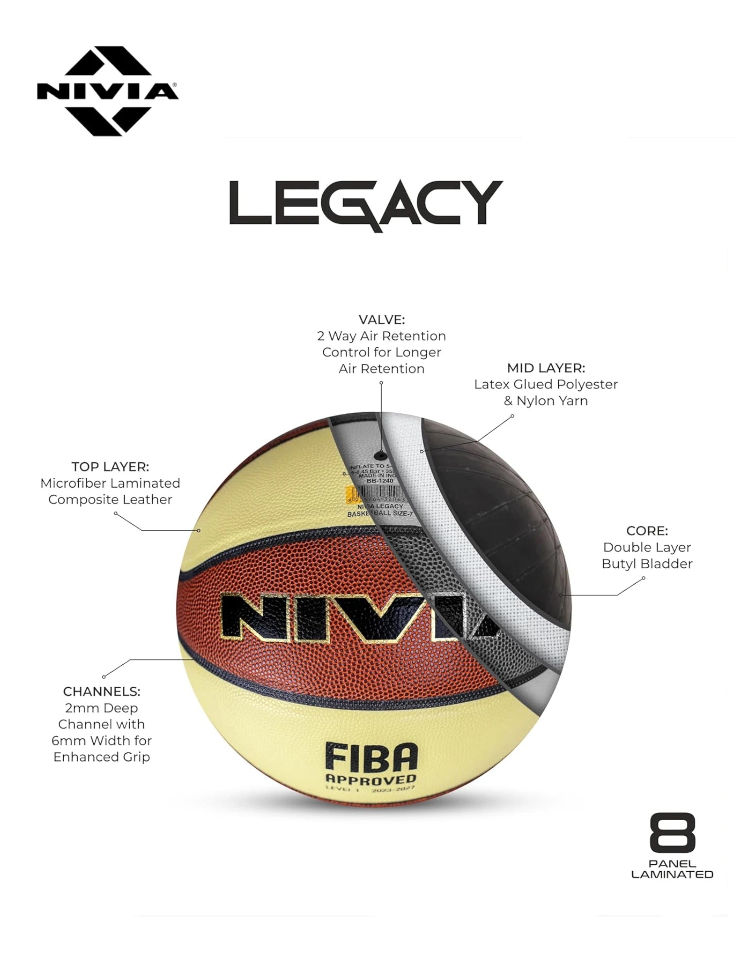 NIVIA Legacy Match Basketball