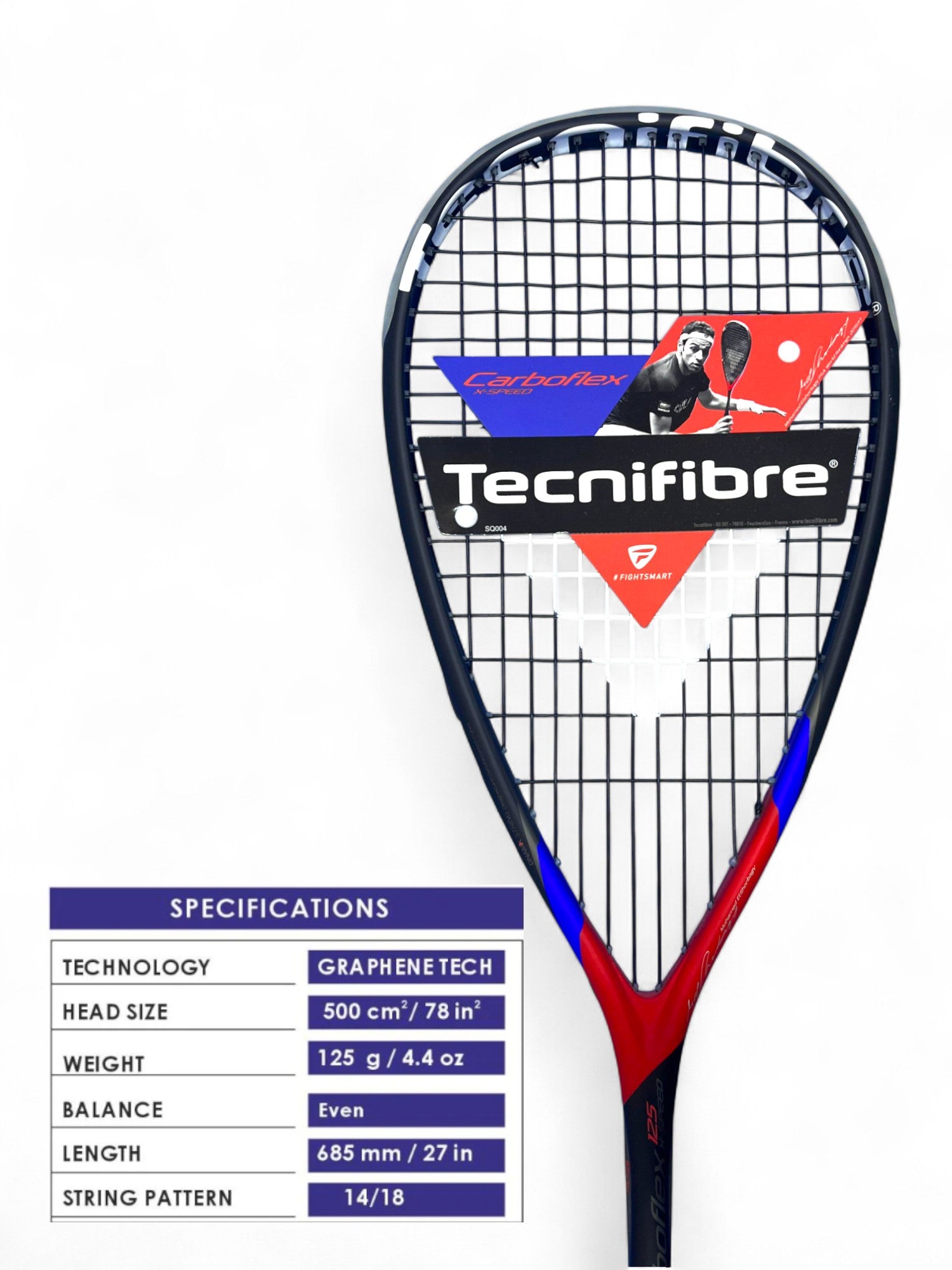 TECNIFIBRE Carboflex 125 X-Speed Squash Racket